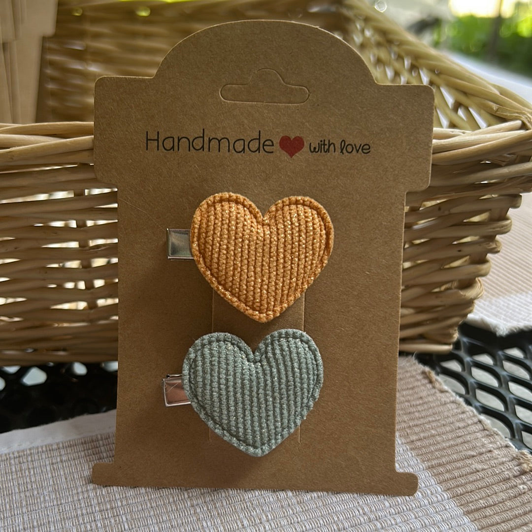 Clip hartjes geel groen