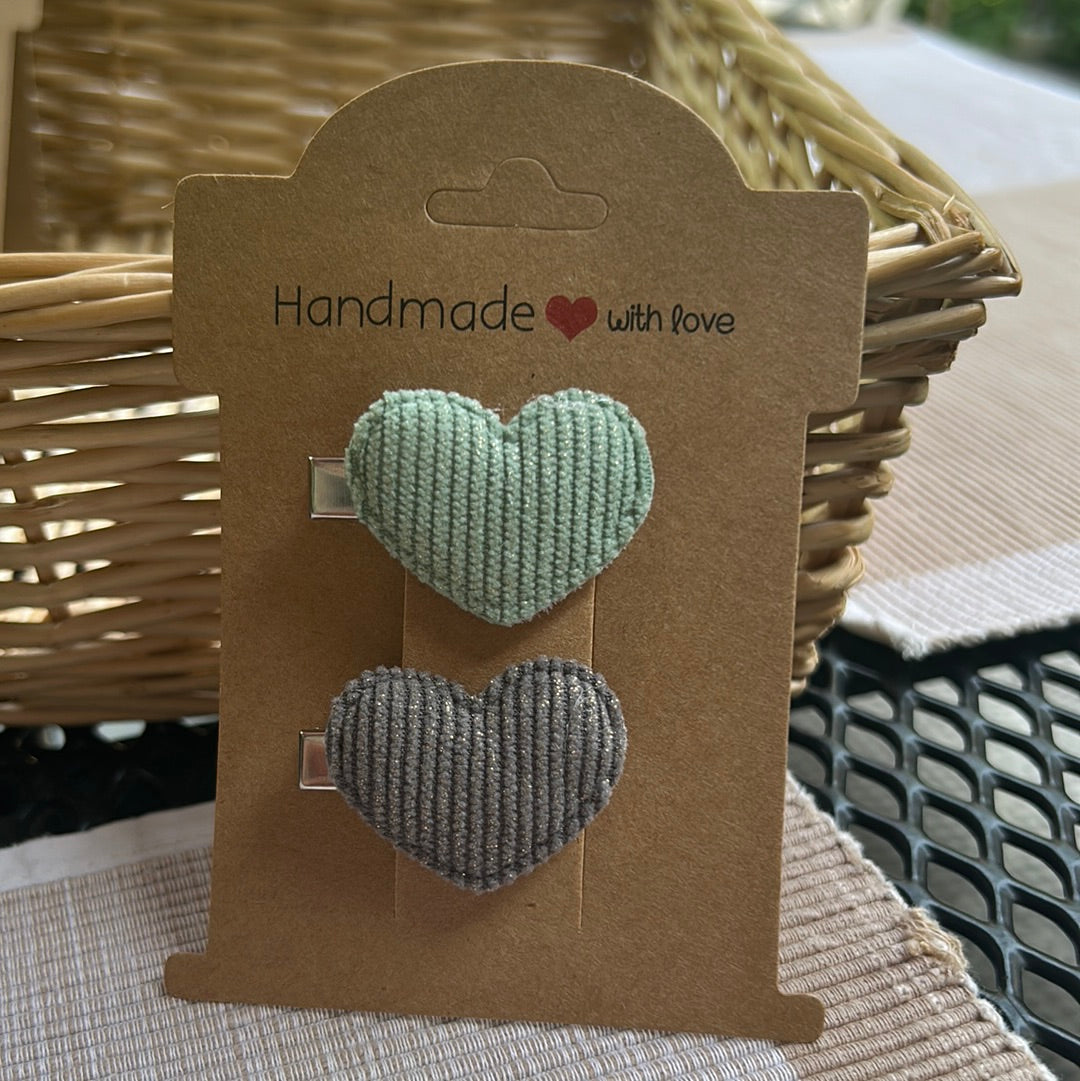 Clip hartje groen grijs