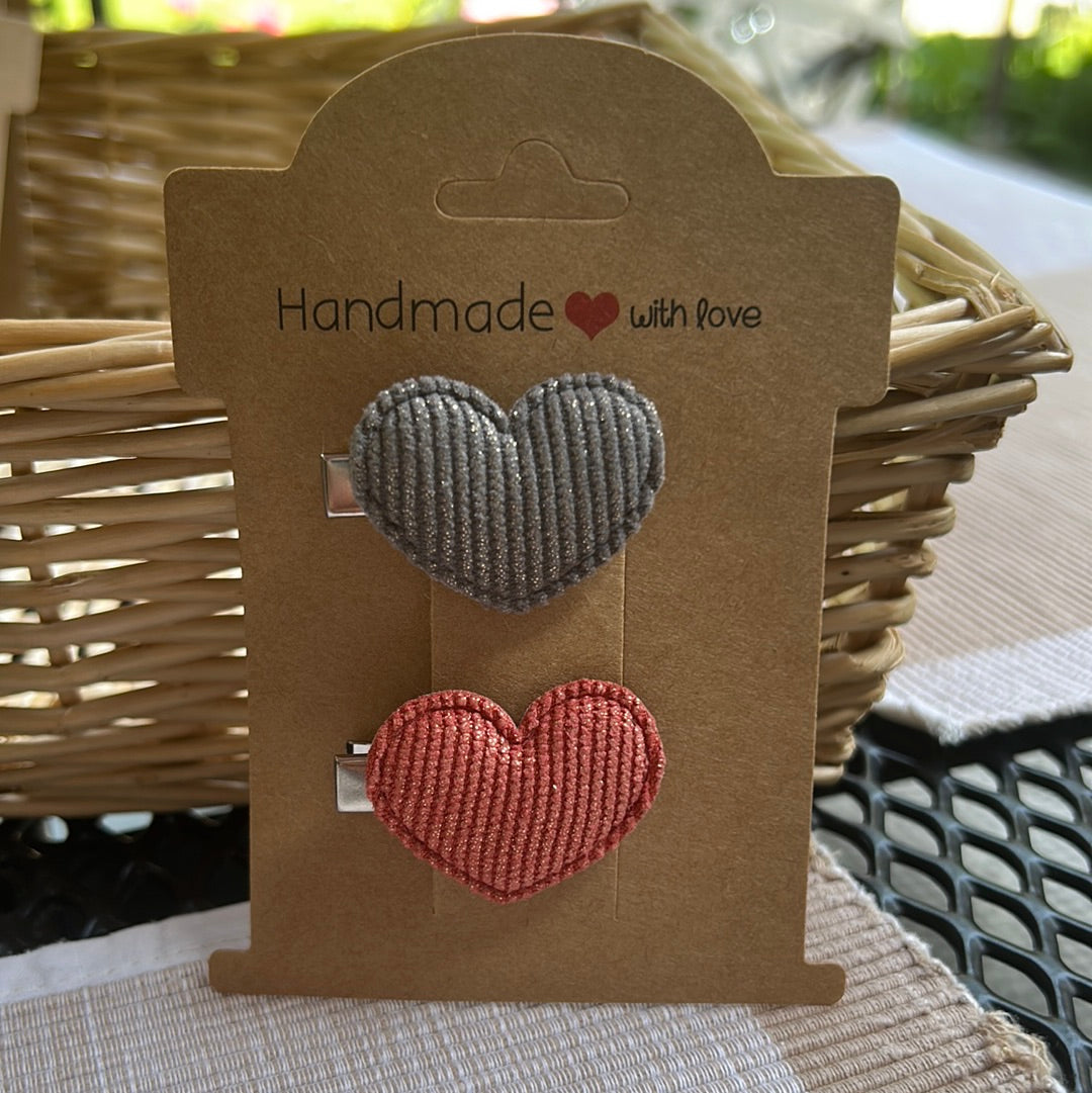 Clip hartje grijs rood