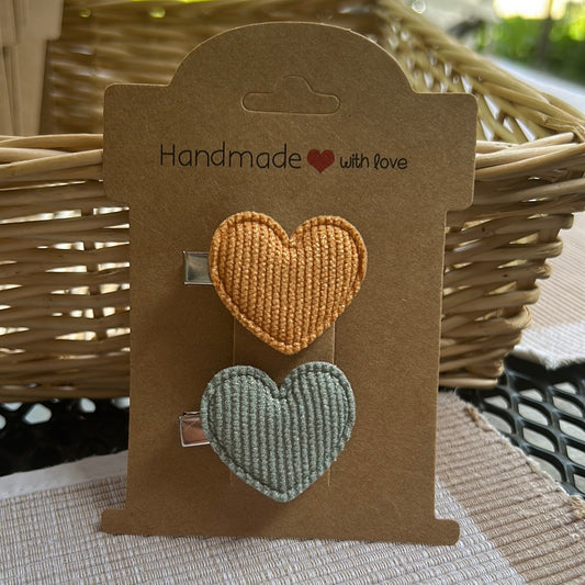 Clip hartjes geel groen