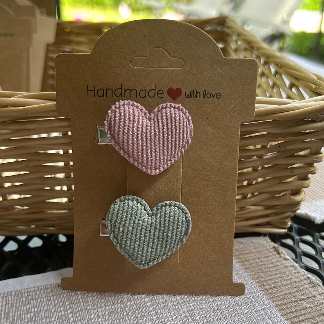 Clip hartje roze groen