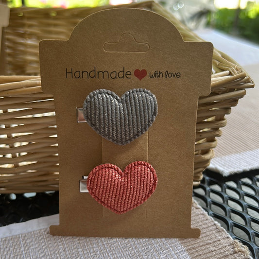 Clip hartje grijs rood