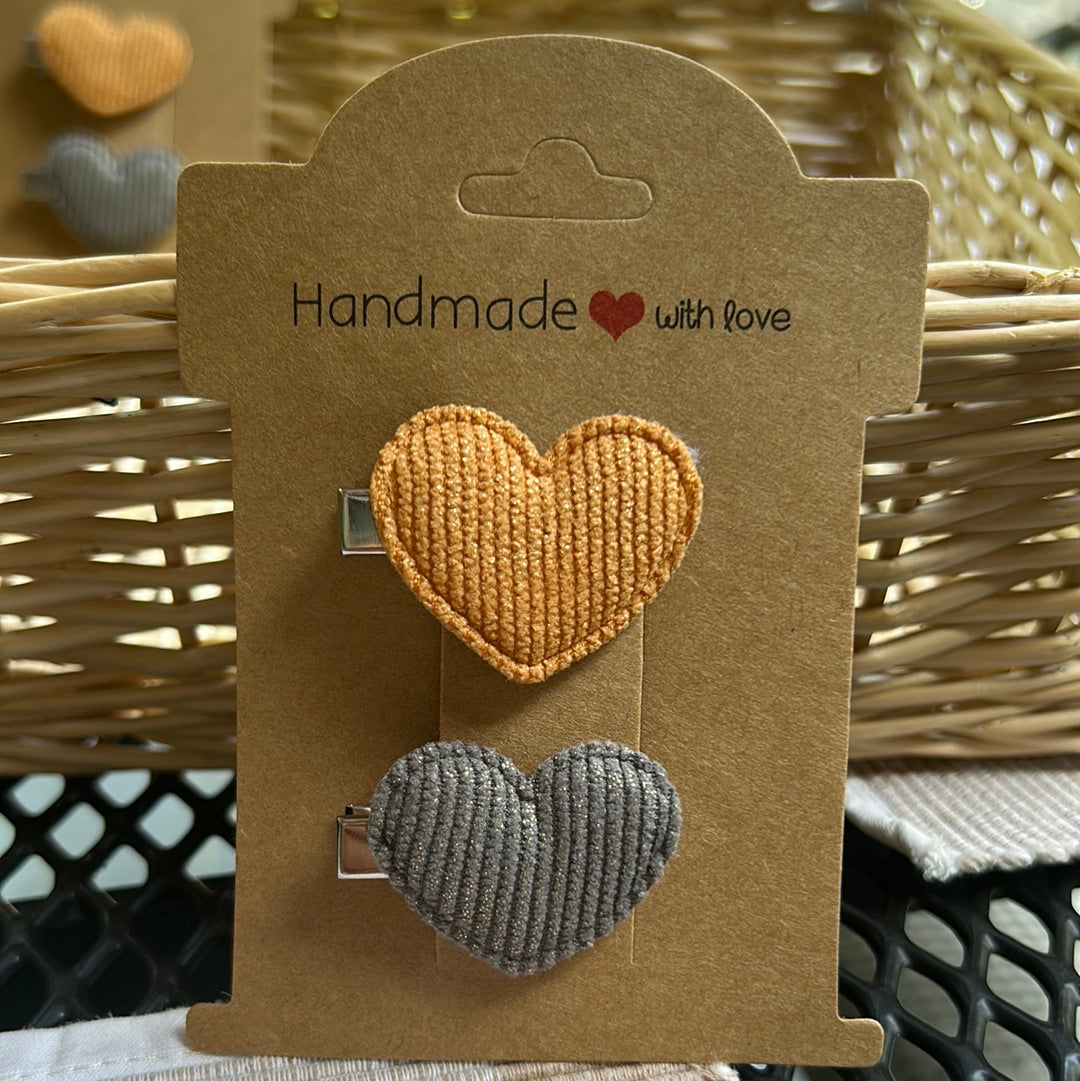 Clip hartjes heel grijs